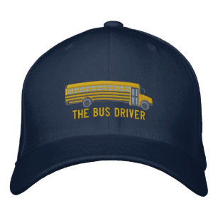 The Bus Driver Custom School Bus Large Embroidery Embroidered Hat