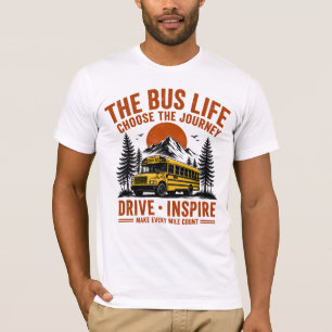 The Bus Life Retro Mountain Adventure T-Shirt - Ch