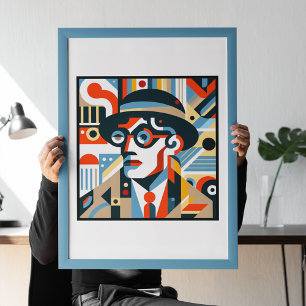 The Businessman: A Bold Cubist Expression Poster