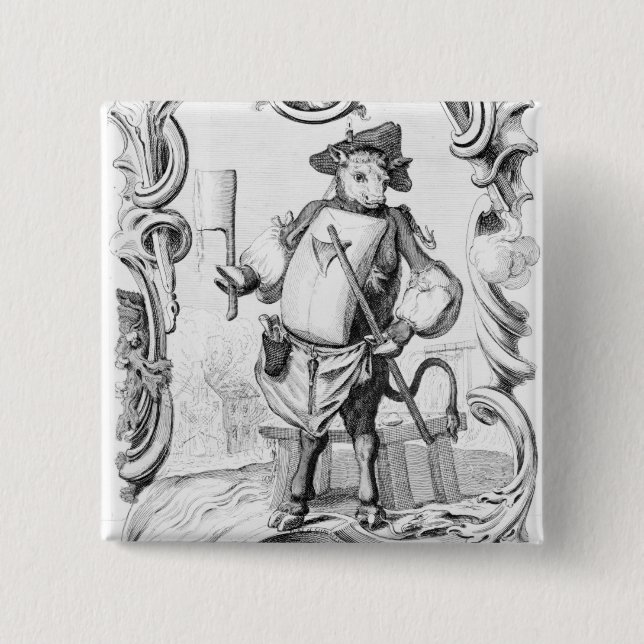 The Butcher, published 1746 15 Cm Square Badge (Front)