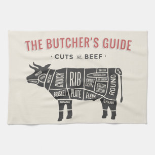 The Butchers Guide Cuts of Beef Tea Towel