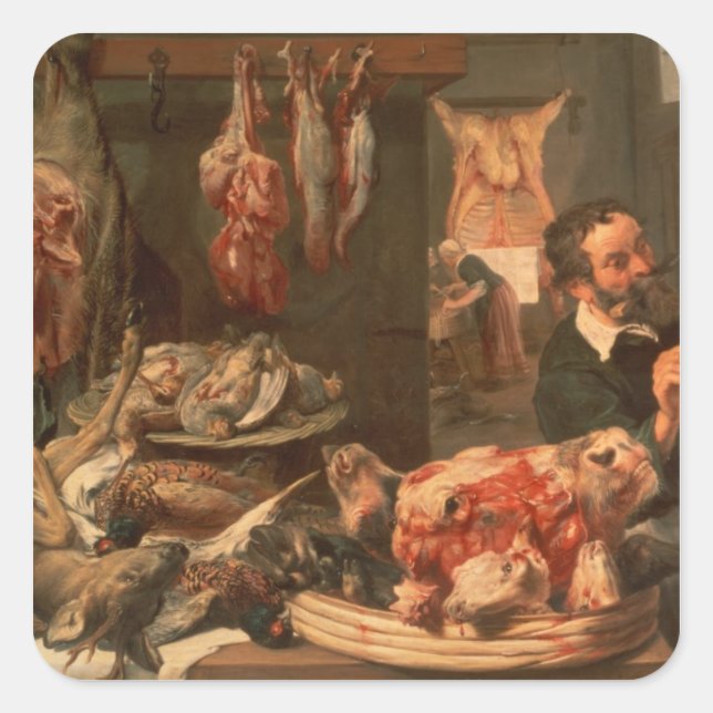The Butcher's Shop Square Sticker (Front)