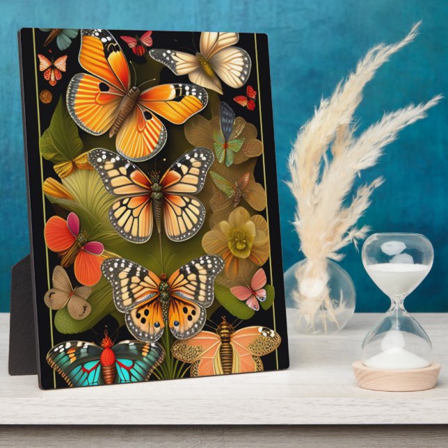 The Butterflies | Modern Haeckel Tabletop Plaque (Side)