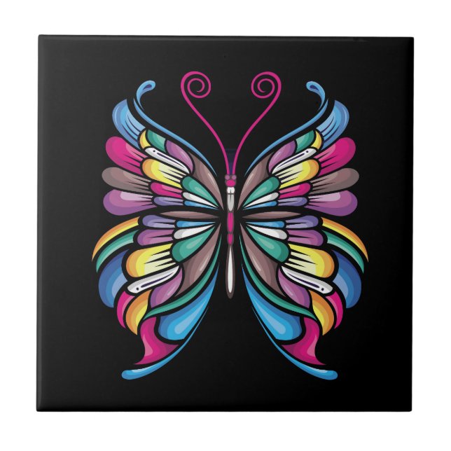 the butterfly design ceramic tile (Front)