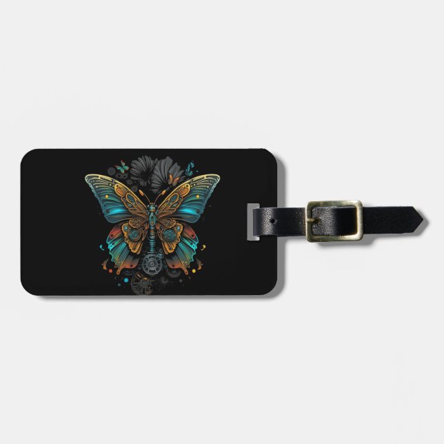 the butterfly design luggage tag (Front Horizontal)