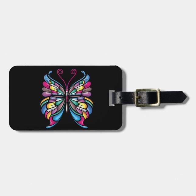 the butterfly design luggage tag (Front Horizontal)