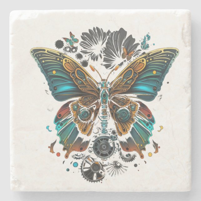 the butterfly design stone coaster (Front)