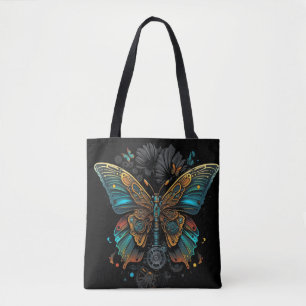 the butterfly design tote bag