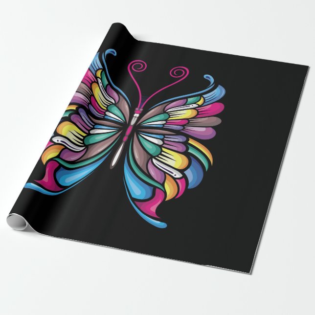 the butterfly design wrapping paper (Unrolled)