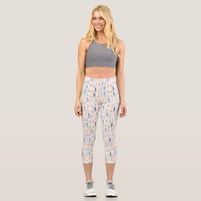 The Butterfly Is A Flying Flower Capri Leggings (Front)