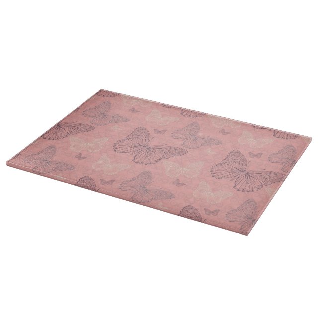 The Butterfly Pink Cutting Board (Corner)
