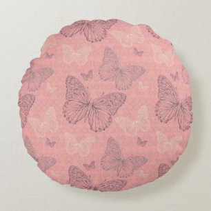 The Butterfly Pink Round Cushion
