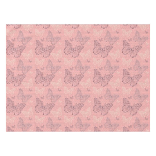 The Butterfly Pink Tablecloth (Front (Horizontal))
