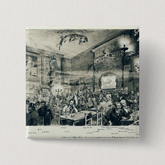 The Cabaret du Chat Noir, 1886 15 Cm Square Badge (Front)