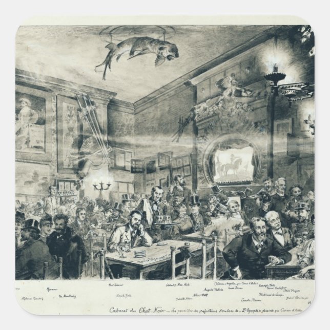 The Cabaret du Chat Noir, 1886 Square Sticker (Front)