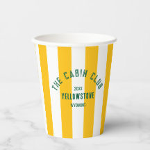 The Cabin Club Custom Crest Yellow Park Stripe 