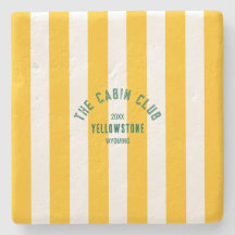The Cabin Club Custom Crest Yellow Park Stripe