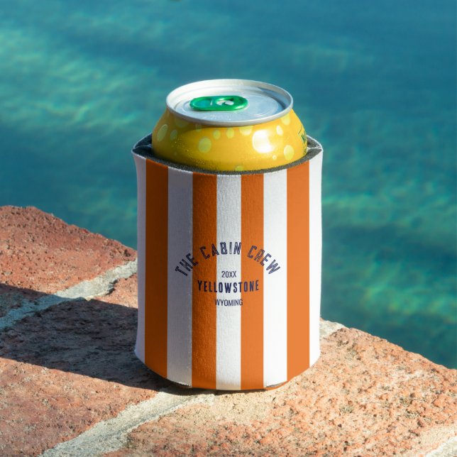 The Cabin Crew Custom Crest Orange Park Stripe  Can Cooler (In Situ Pool)