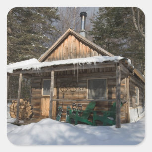 The cabins at the AMC's Little Lyford Pond Square Sticker