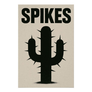 The cactus at the top of its graphic shape poster