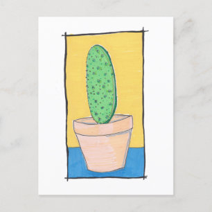 The cactus - original drawing - prickly pear - art postcard
