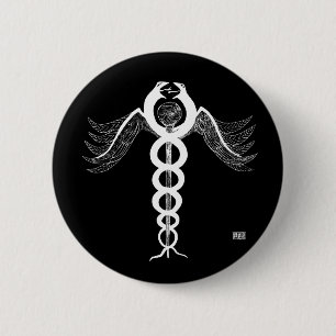 The Caduceus 6 Cm Round Badge