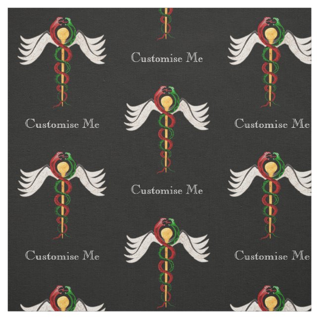The Caduceus (Full Colour) Fabric (Swatch)