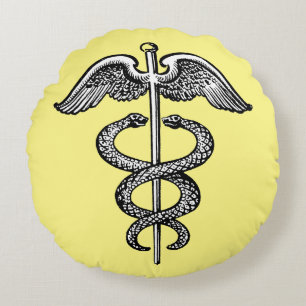 The Caduceus Round Cushion