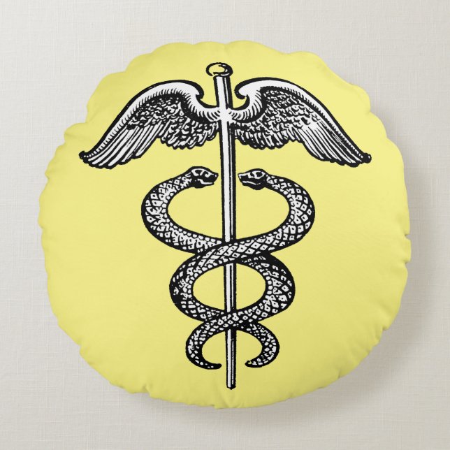 The Caduceus Round Cushion (Front)