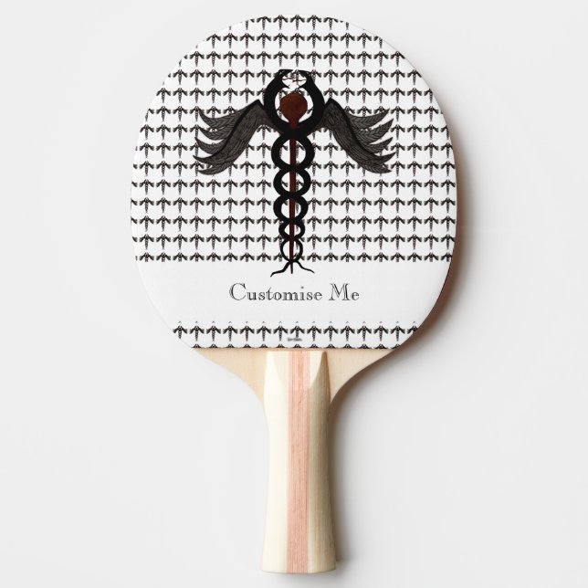 The Caduceus (Subdued) Ping Pong Paddle (Front)