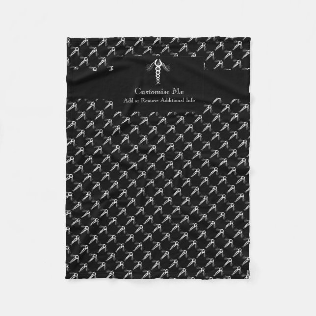 The Caduceus (White) Fleece Blanket (Front)
