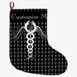 The Caduceus (White) Large Christmas Stocking