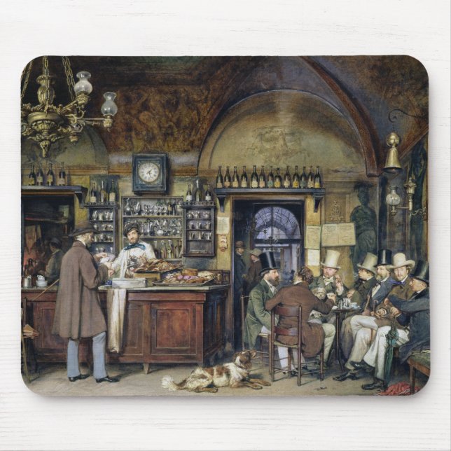 The Cafe in Rome, 1856 Mouse Pad (Front)