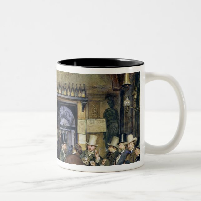 The Cafe in Rome, 1856 Two-Tone Coffee Mug (Right)