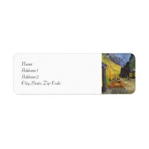 The Cafe Terrace at Night by Van Gogh Return Address Label