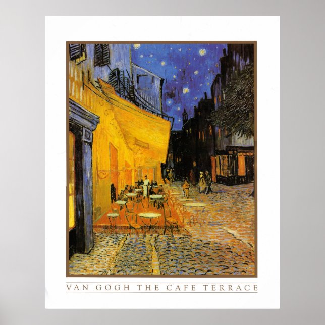 The Cafe Terrace at Night by Vincent Van Gogh 1888 Poster (Front)