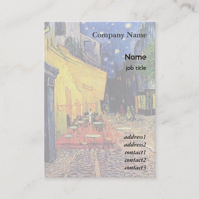 the cafe terrace on the place du forum, Arles Business Card (Front)