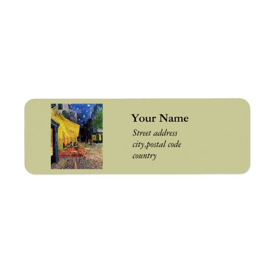 the cafe terrace on the place du forum, Arles... Return Address Label
