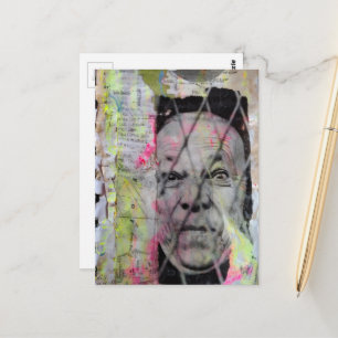 the caged man junk journal Mixed Media Collage Postcard