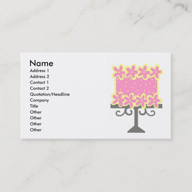 The cake business cards (Front)