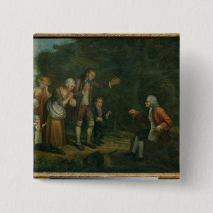 The Calas Family before Voltaire at Ferney 15 Cm Square Badge