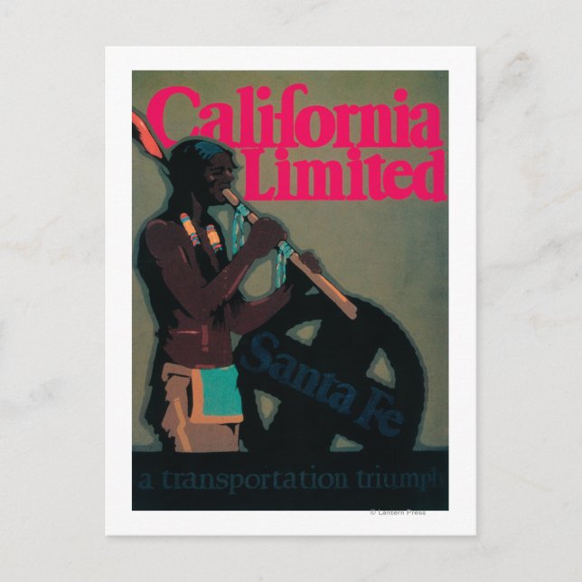 The California Limited Train Travel Poster Postcard (Front)