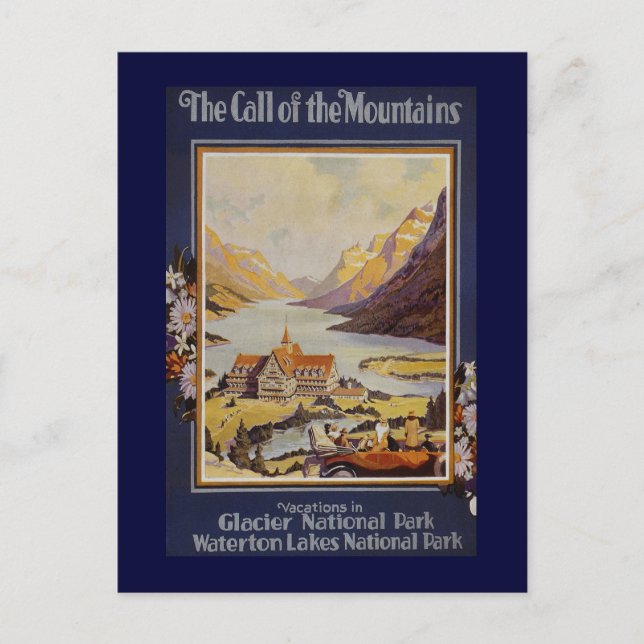 "The Call of the Mountains" Vintage Travel Postcard (Front)