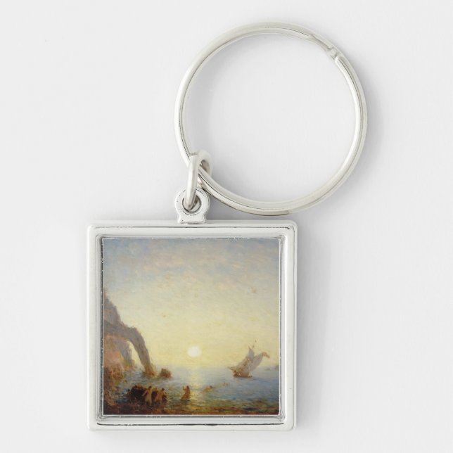 The Call of the Sirens (oil on canvas) Key Ring (Front)