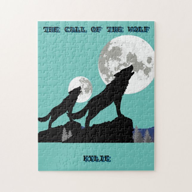 "THE CALL OF THE WOLF" PERSONALIZED JIGSAW PUZZLE (Vertical)