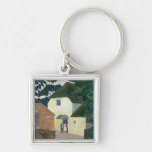 The Caller at the Mill (oil on canvas) Key Ring
