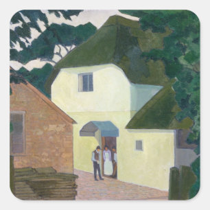 The Caller at the Mill (oil on canvas) Square Sticker