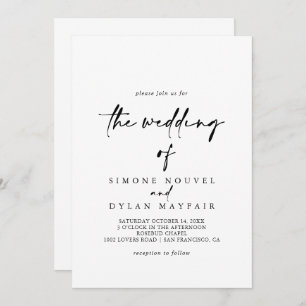 The Calligraphy Modern Elegant Wedding Of  Invitation