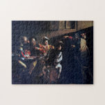 The Calling of Saint Matthew, Caravaggio Jigsaw Puzzle<br><div class="desc">Caravaggio (29 September 1571 – 18 July 1610) was an Italian painter active in Rome for most of his artistic life. During the final four years of his life he moved between Naples, Malta, and Sicily until his death. His paintings combine a realistic observation of the human state, both physical...</div>
