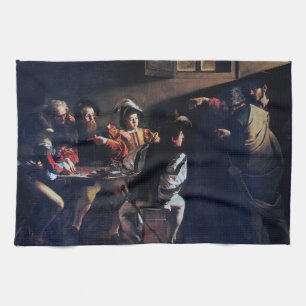 The Calling of Saint Matthew, Caravaggio Tea Towel